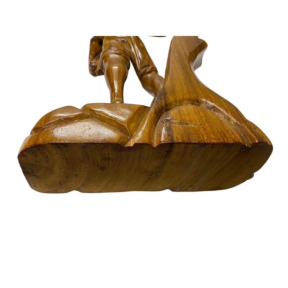 Vintage Asian Hand Carved Wooden Farm Worker with Scythe - Picture 10 of 14